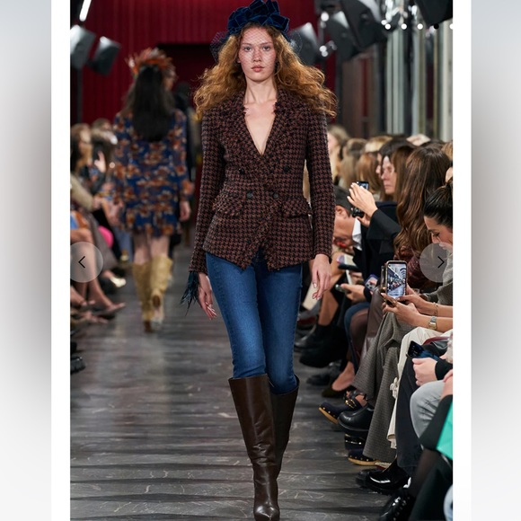 NWOT Veronica Beard Taja Houndstooth Check Cotton Blend Dickey Jacket - Picture 3 of 16